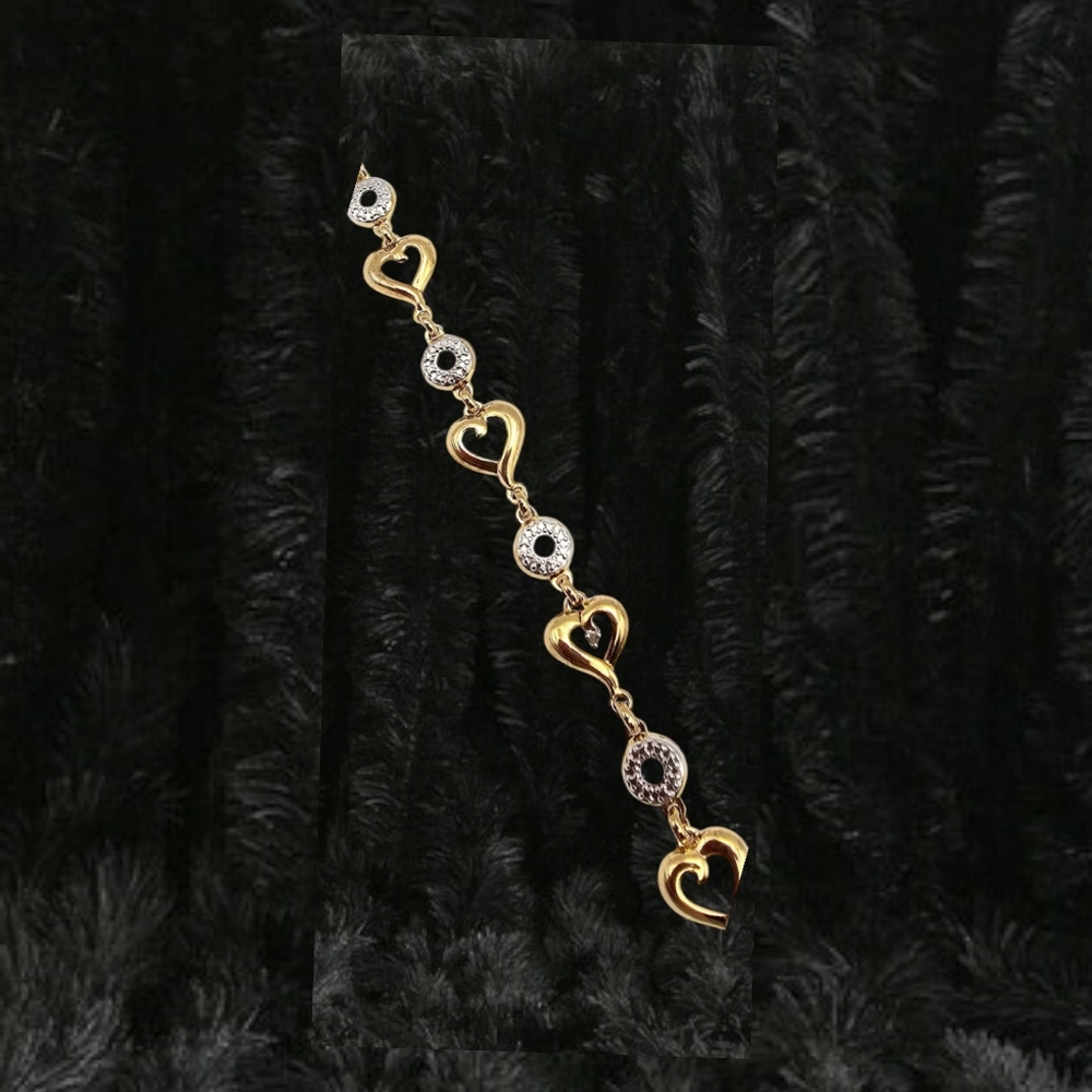 Diamond Gold Over Sterling Silver Tennis Bracelet 4.2 G Bracelet 7"